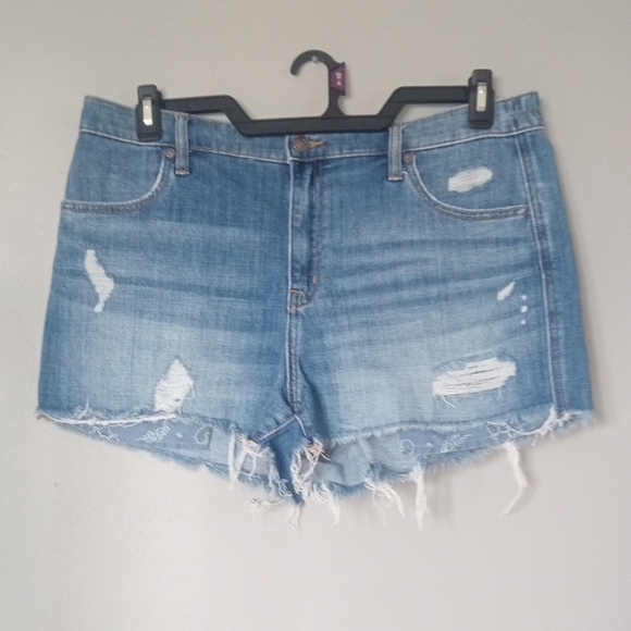 aerie Pants - Aerie Blue Distressed Jean Shorts